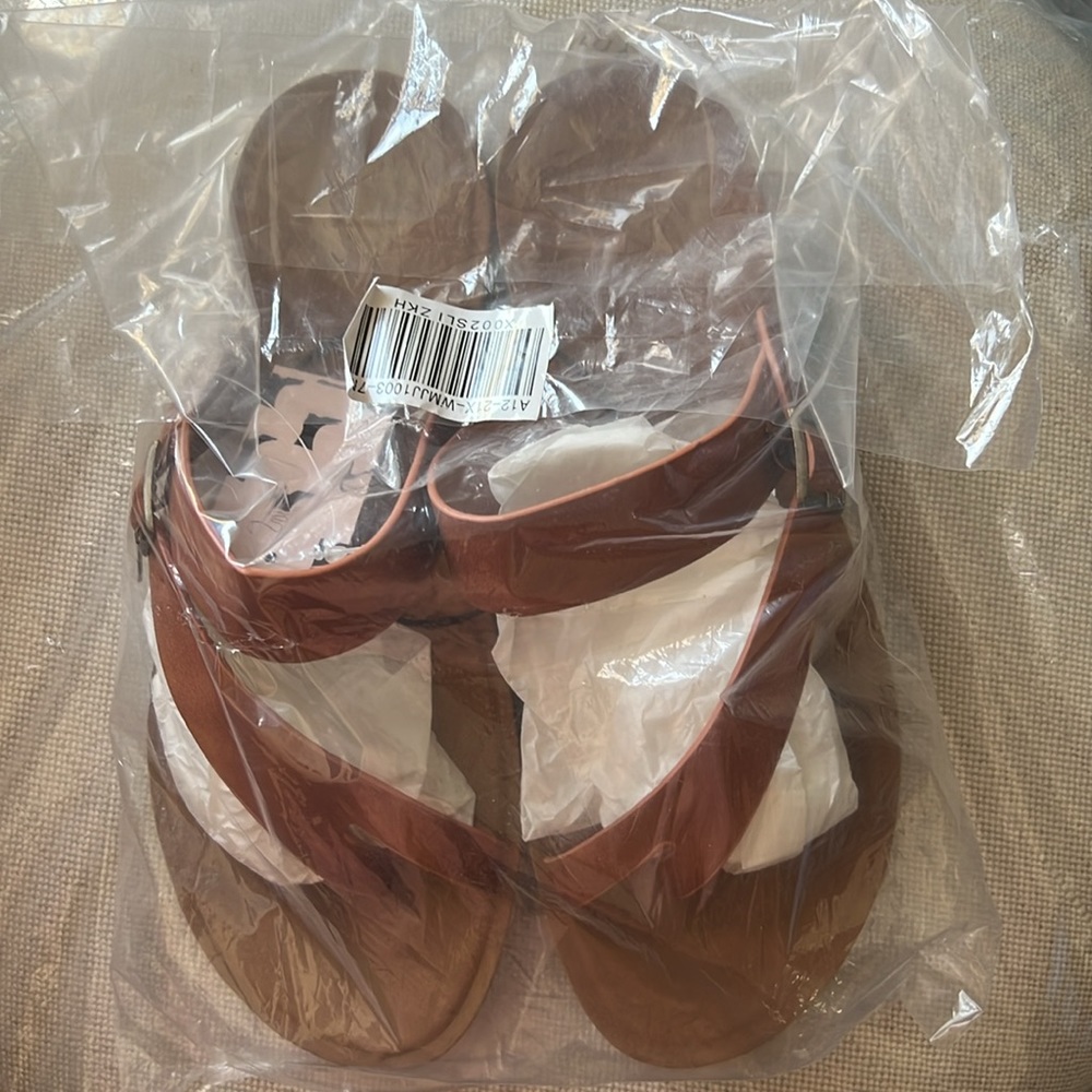 Women’s Mysoft Flat Open/Toe Brown Boho Slip on Summer Sandal w Buckle, Size 6🩴 - Picture 13 of 14